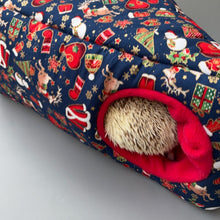 Load image into Gallery viewer, Christmas corner house. Hedgehog and small pet house. Padded fleece lined house.