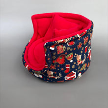 Load image into Gallery viewer, Christmas cuddle cup. Pet sofa. Hedgehog and small guinea pig bed. Small pet beds. Fleece sofa bed.