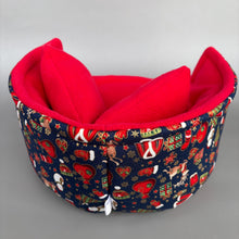 Load image into Gallery viewer, LARGE Christmas cuddle cup. Pet sofa. Guinea pig bed. Pet beds. Fleece bed. Fleece sofa. Pet sofa.