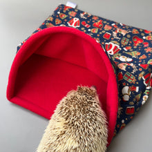 Load image into Gallery viewer, LARGE Christmas snuggle sack. Snuggle pouch/sleeping bag for hedgehogs, guinea pig and other small animals.