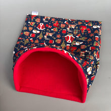 Load image into Gallery viewer, LARGE Christmas mini set. LARGE size tunnel, LARGE snuggle sack and toys. Fleece bedding.