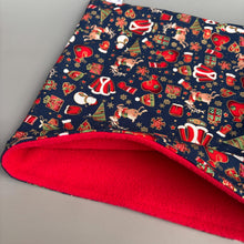 Load image into Gallery viewer, LARGE Christmas mini set. LARGE size tunnel, LARGE snuggle sack and toys. Fleece bedding.