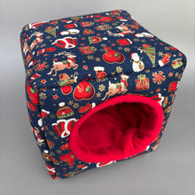 Load image into Gallery viewer, Christmas full cage set. Cube house, snuggle sack, tunnel cage set for hedgehog or small pet.