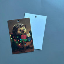Load image into Gallery viewer, Christmas hedgehog gift tags. Pack of 10 gift tags.