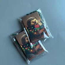 Load image into Gallery viewer, Christmas hedgehog gift tags. Pack of 10 gift tags.