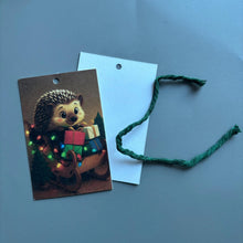 Load image into Gallery viewer, Christmas hedgehog gift tags. Pack of 10 gift tags.