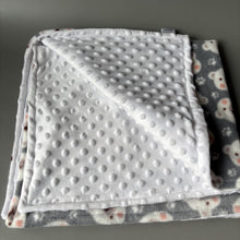 Load image into Gallery viewer, Polar bears bubble fleece handling blankets for small pets.