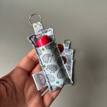 Load image into Gallery viewer, Lip Balm Holder Keychain. Hedgehog lip balm keyring.