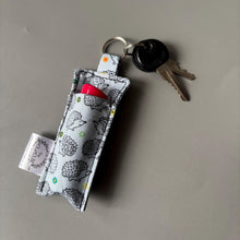 Load image into Gallery viewer, Lip Balm Holder Keychain. Hedgehog lip balm keyring.