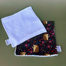 Load image into Gallery viewer, Hedgehog bath cloth. Towel lined pet bath towel. Pet bath towel