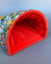 Load image into Gallery viewer, LARGE dinosaurs cosy snuggle cave. Padded stay open pet bed. Stay open padded cave.