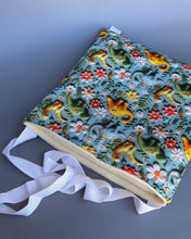Load image into Gallery viewer, LARGE dinosaur guinea pigs padded bonding bag. Fleece lined guinea pig pouch.