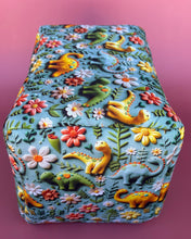 Load image into Gallery viewer, LARGE dinosaur cosy bed. Padded fleece house for guinea pigs.