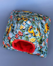 Load image into Gallery viewer, Dinosaur tent house. Hedgehog and small animal house. Padded fleece lined house.