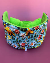 Load image into Gallery viewer, Dinosaur cuddle cup. Hedgehog and small pet bed. Fleece pet sofa bed.