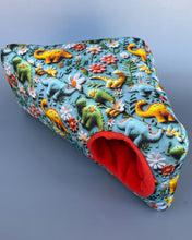 Load image into Gallery viewer, Dinosaur corner house. Hedgehog and small pet house. Padded fleece lined house.