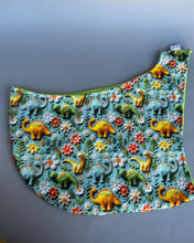 Load image into Gallery viewer, Dinosaur bonding scarf for hedgehogs and small pets. Bonding pouch. Fleece lined.