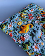 Load image into Gallery viewer, LARGE dinosaurs cosy snuggle cave. Padded stay open pet bed. Stay open padded cave.