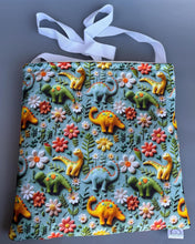 Load image into Gallery viewer, LARGE dinosaur guinea pigs padded bonding bag. Fleece lined guinea pig pouch.
