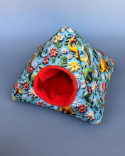 Load image into Gallery viewer, Dinosaur tent house. Hedgehog and small animal house. Padded fleece lined house.