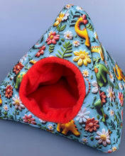 Load image into Gallery viewer, Dinosaur tent house. Hedgehog and small animal house. Padded fleece lined house.