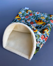 Load image into Gallery viewer, Dinosaur snuggle sack, snuggle pouch, sleeping bag for hedgehog and small guinea pigs.