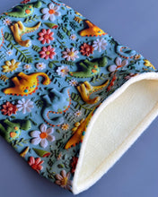 Load image into Gallery viewer, Dinosaur snuggle sack, snuggle pouch, sleeping bag for hedgehog and small guinea pigs.