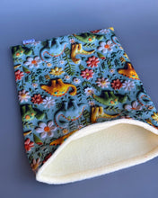Load image into Gallery viewer, Dinosaur full cage set. Corner house, snuggle sack, tunnel cage set for hedgehog or small pet.