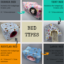 Load image into Gallery viewer, Ladybird fleece cosy cube house. Hedgehog and guinea pig cube house.