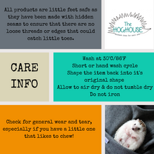 Load image into Gallery viewer, Zig Zag cuddle fleece snuggle sack, sleeping bag for hedgehogs and small pets.