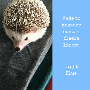 Custom size light blue fleece cage liners made to measure - Light blue