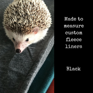 Custom size black fleece cage liners made to measure - Black