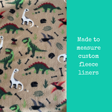 Load image into Gallery viewer, Custom size dinosaur fleece cage liners made to measure