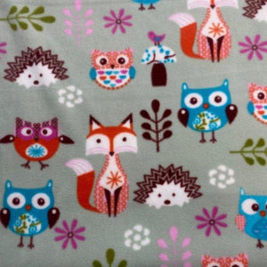 Custom size sage Forest Animals fleece cage liners made to measure - sage green