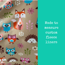 Load image into Gallery viewer, Custom size stone Forest Animals fleece cage liners made to measure - Stone