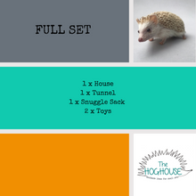 Load image into Gallery viewer, Halloween animals full cage set. Cube house, snuggle sack, tunnel cage set for hedgehogs