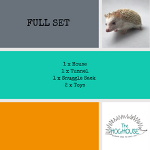 Load image into Gallery viewer, Halloween animals full cage set. Corner house, snuggle sack, tunnel cage set for hedgehogs