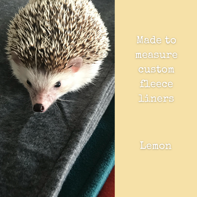 Custom size lemon yellow fleece cage liners made to measure - Lemon