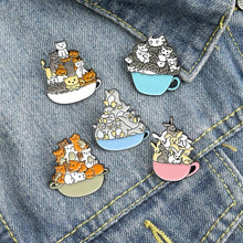 Load image into Gallery viewer, Cup of hedgehog badge.