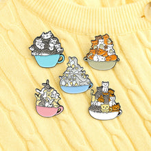 Load image into Gallery viewer, Cup of hedgehog badge.