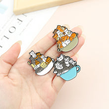 Load image into Gallery viewer, Cup of hedgehog badge.