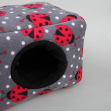 Load image into Gallery viewer, LARGE ladybird cosy bed for guinea pigs. Padded house for guinea pigs.