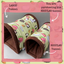 Load image into Gallery viewer, Guinea Pigs full cage set. LARGE house, large snuggle sack, regular tunnel cage set for guinea pigs.