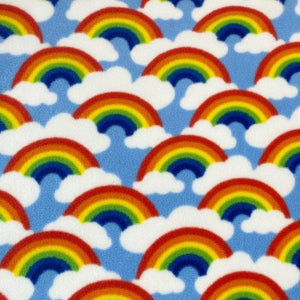 Custom size rainbow clouds fleece cage liners made to measure