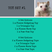Load image into Gallery viewer, TOY BUNDLE #1: Toys for hedgehogs. Set of 4 or 8 fleece toys.