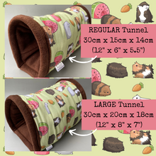Load image into Gallery viewer, Guinea Pigs full cage set. Regular house, large snuggle sack, large tunnel cage set for guinea pigs.
