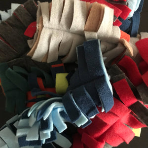 Fleece worm toy. Hedgehog toy. Toy sets in various mixed colours. Small pet toys.