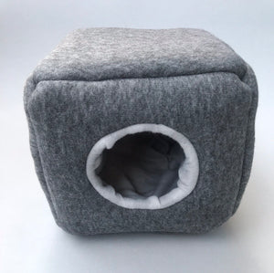 Fleece cosy cube house. Hedgehog and guinea pig bed. Fleece lined.