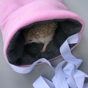 Fleece padded bonding bag, carry bag for hedgehogs. Fleece lined.