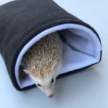 Load image into Gallery viewer, Fleece cosy snuggle cave. Padded stay open cave for hedgehogs. Fleece pet bed.